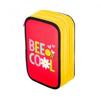 Penar echipat fete, 3 compartimente, 46 piese, imprimeu albinuță Bee Cooll Daco PE3008E-5