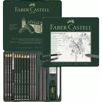 Set pitt monochrome grafit 19 buc Faber-Castell-2