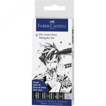 Pitt artist pen manga set 6 negru Faber-Castell-1