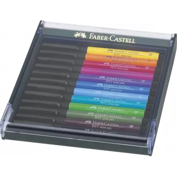 Cutie 12 culori pitt artist pen nuante basic Faber-Castell-1