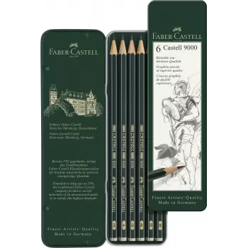 Set 6 buc creion grafit castell 9000 Faber-Castell-2