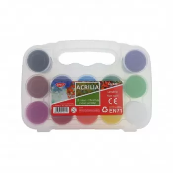Set culori acrilice 12 culori, 20 ml/culoare, Acrilia DACO CU320-1