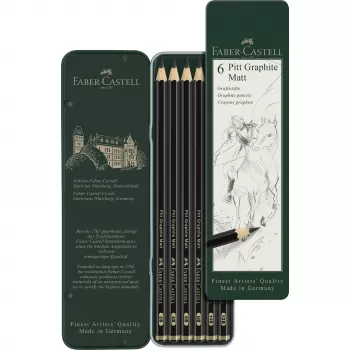 Set 6 buc creion grafit mat pitt Faber-Castell-3