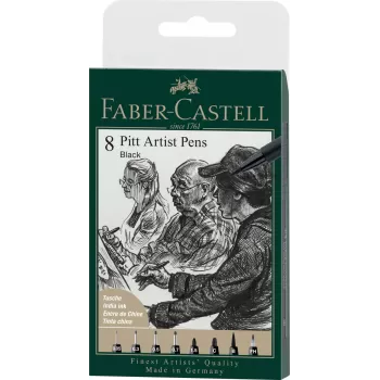 Pitt artist pen set 8 buc negru 2022 Faber-Castell-1