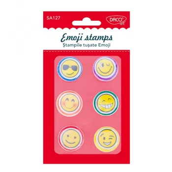 Stampila tusata Emoji, set 6 bucati, Daco SA127-1