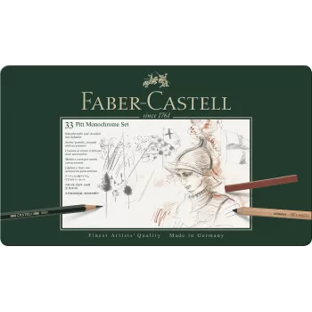 Set pitt monochrome grafit+carbune+pastel 33 buc Faber-Castell-1