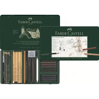 Set pitt monochrome grafit+carbune+pastel 33 buc Faber-Castell-2