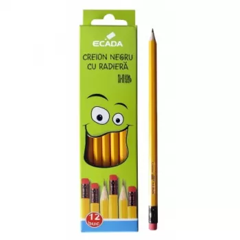 Creion negru cu radieră ECADA-1