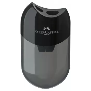 Ascutitoare plastic dubla cu container neagra Faber-Castell-1