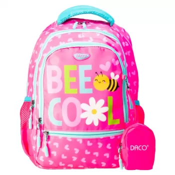 Ghiozdan scolar fete, imprimeu Bee Cool, clasa pregătitoare, 38 cm Daco GH341-1