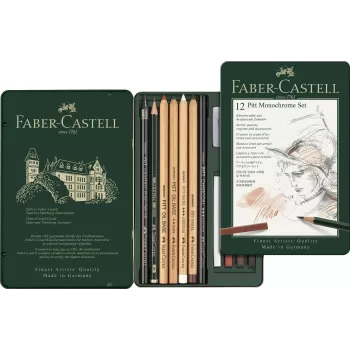 Set pitt monochrome 12 buc nou Faber-Castell-2