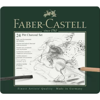 Set pitt monochrome carbune 24 buc Faber-Castell-2