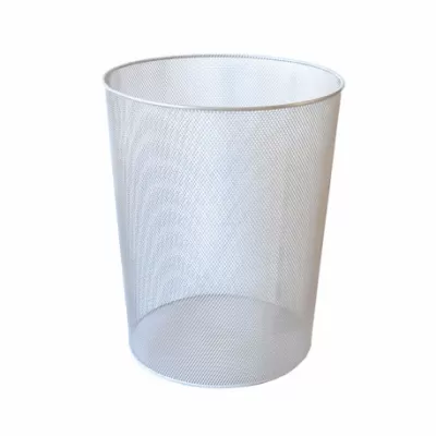 Cos gunoi argintiu, plasa metalica, pentru birou, Ecada-img