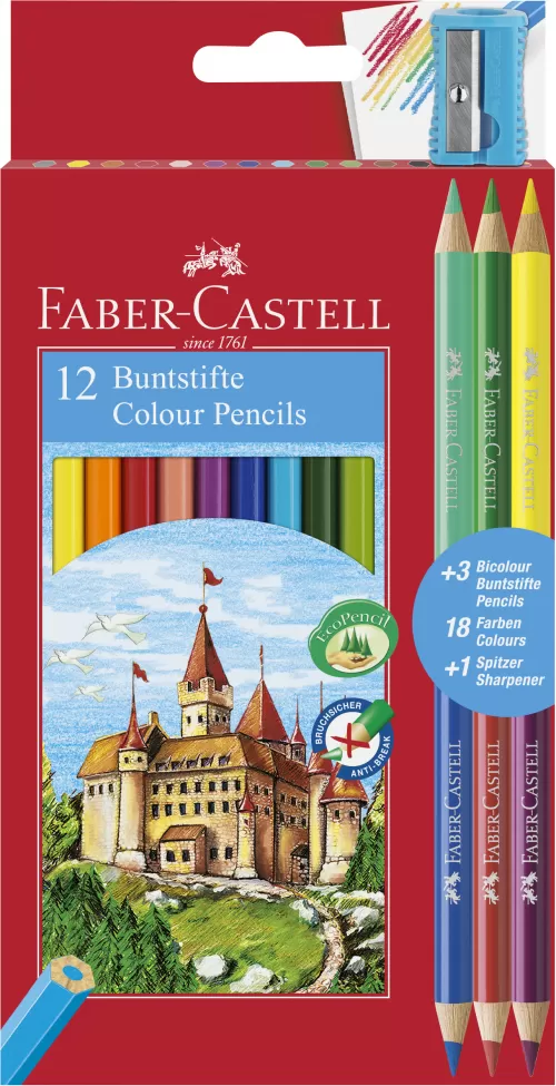 6-Creioane-colorate-12+3-culori-eco-Faber~Castell