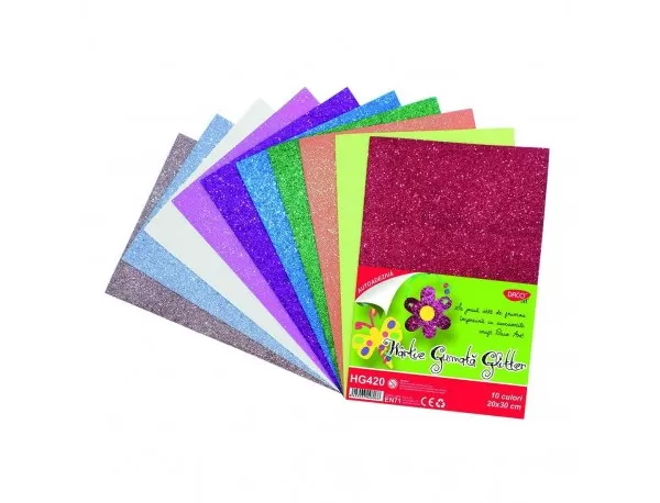 Hârtie gumată glitter autoadezivă 10 culori DACO-1-IMG-slider