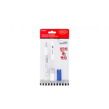 Stilou cu radiera You and Me Daco, alb, imprimeu emoji ST300W-1