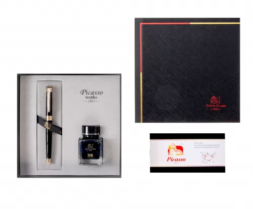 12-Stilou-PICASSO-metalic-negru-si-calimara-9903N