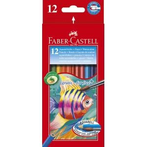 Creioane colorate acuarela 12 buc + pensula Faber-Castell-1-IMG-nav