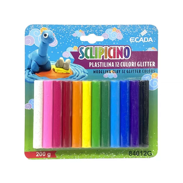 Plastilina 12 culori cu sclipici, 200g Ecada-1-IMG-slider
