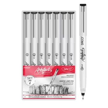Pix Liner Grafic Arhitect set 7 grosimi DACO-1
