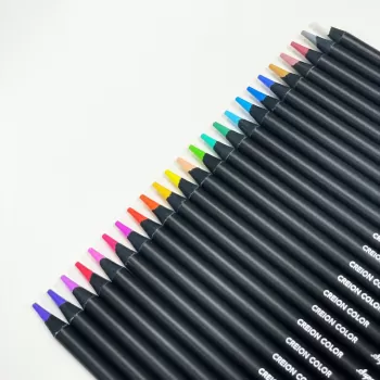 Creioane colorate 24 culori, lemn negru Black & White Daco CC424N-2