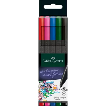 Liner 0.4mm set 5 buc basic grip Faber-Castell-1