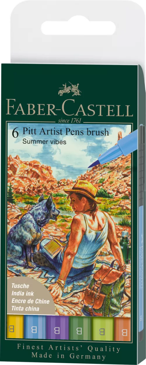 22-Pitt-artist-pen-set-6-buc-culori-vara-2022-Faber~Castell