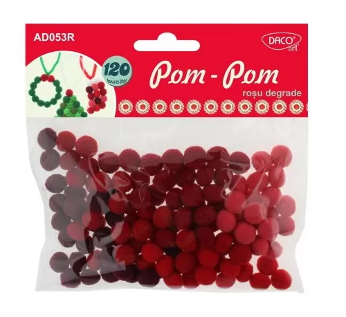 22-Accesorii-craft-~-AD053-Pom-Pom-Rosu-degrade