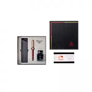 Stilou PICASSO metalic rosu cu etui si calimara 9902R-1-IMG-nav