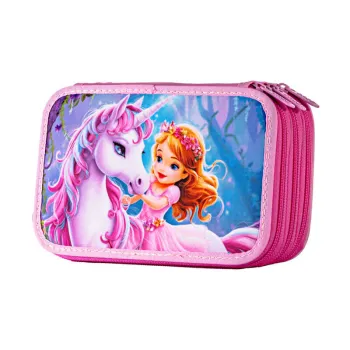 Penar fete si fetite, 3 compartimente, neechipat Unicorn Princess Daco PE3034-3