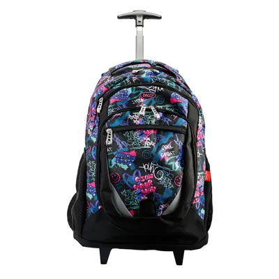 Ghiozdan troler fete, 46 cm, imprimeu graffiti Daco GH4019-img