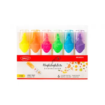 Set markere evidentiatoare parfumate Daco MK405/6-1