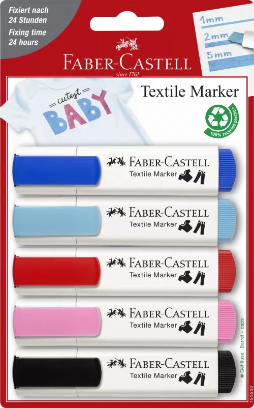 10-Blister-5-markere-textile-Faber~Castell