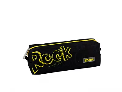 Penar liceu negru, imprimeu galben Rock, 1 fermoar Ecada 786611-img