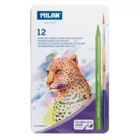 Creioane acuarela fara lemn, 12 culori, in cutie metalica Milan-1-IMG-slider-mobile