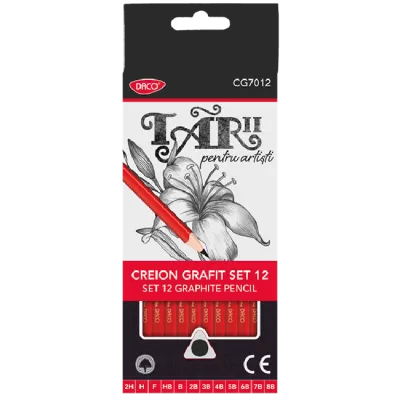 Creion grafit set 12 tarii Daco CG7012-img
