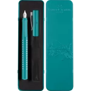 Stilou Faber-Castell metalic turcoaz, penita M, Sparkle Ocean-1-IMG-nav