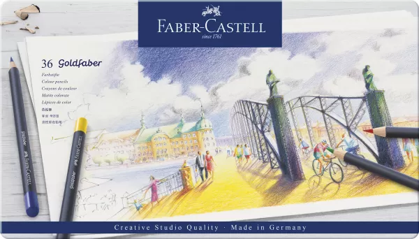 Creioane colorate 36 culori goldfaber cutie metal Faber-Castell-1-IMG-slider