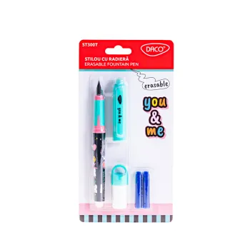 Stilou cu stergere You and Me Daco, turcoaz, ST300T-1