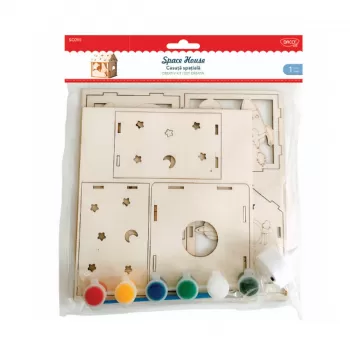 Set creativ copii - casuta spatiala, lemn Daco SC095-3