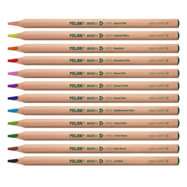 Creioane colorate maxi, 12 culori, corp triunghiular natur Milan-2-IMG-slider