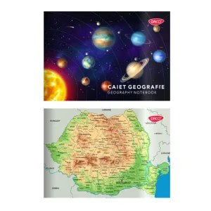 Caiet geografie 17x24 cm, 24 file, coperta plastic Daco CT305-1-IMG-nav