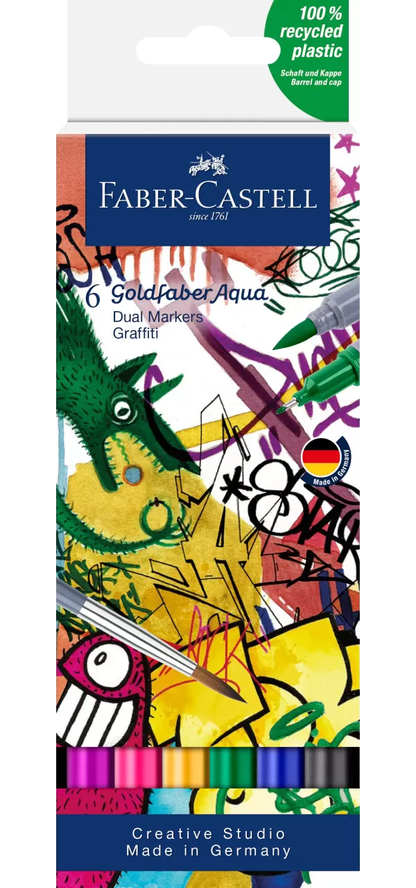 Marker solubil 2 capete set 6 buc graffiti goldfaber Faber-Castell-1-IMG-slider