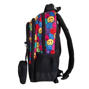 Ghiozdan clasa 0, negru imprimeu Emoji, 38 cm Daco GH3016-4-IMG-nav