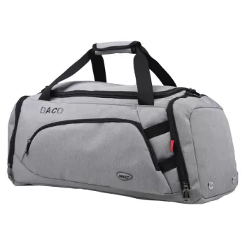 Geanta voiaj mica, 4 fermoare, gri, 52 cm Daco GL195-2