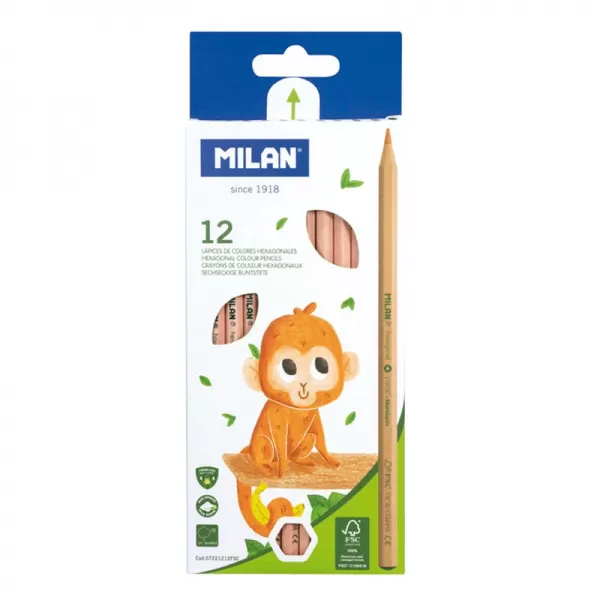 Creioane colorate 12 culori, corp hexagonal, lemn natur Milan-1-IMG-slider