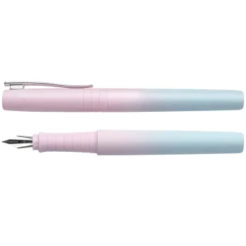 Stilou Faber-Castell Poly Pen, bleu-roz pastel, penita M-2