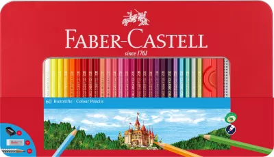Creioane colorate 60 culori cutie metal Faber-Castell-img