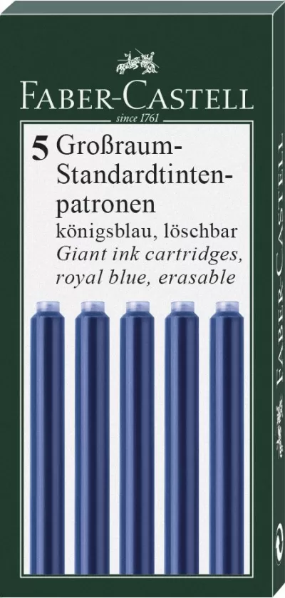 Cartuse cerneala mari albastre 5 buc/cutie Faber-Castell-img