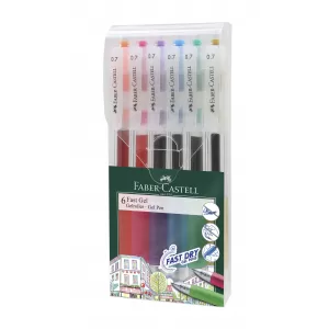 Set 6 buc pix cu gel 0.7mm fast gel Faber-Castell-1-IMG-nav
